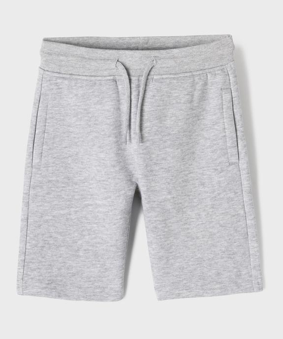 Bermuda en molleton gratté avec taille ajustable garçon vue1 - GEMO (ENFANT) - GEMO