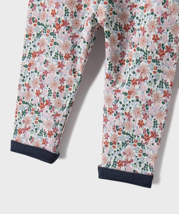 Legging réversible uni et imprimé bébé fille vue2 - GEMO 4G BEBE - GEMO