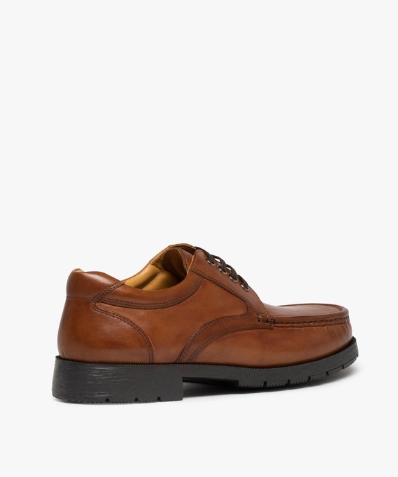 Chaussures bateau homme confort dessus cuir uni vue4 - GEMO (CONFORT) - GEMO