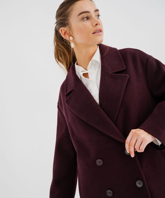Manteau long croisé à double boutonnage et col femme vue2 - GEMO(FEMME PAP) - GEMO