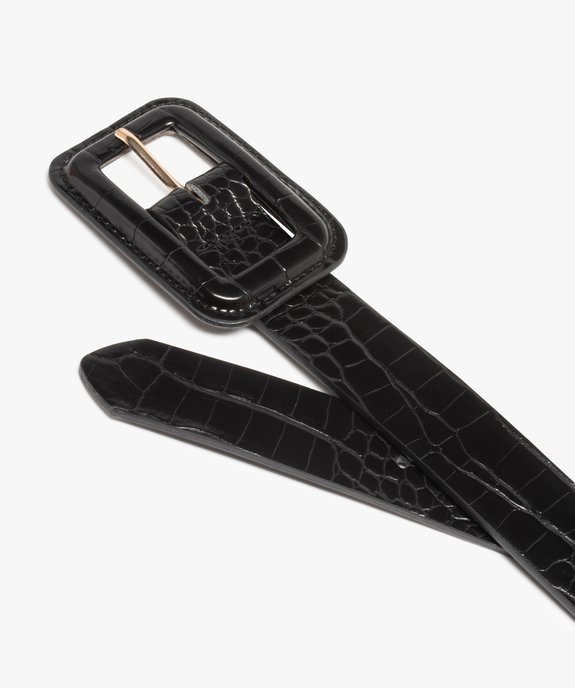 Ceinture femme vernie en matière texturée vue2 - GEMO (ACCESS) - GEMO