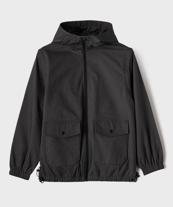 Blouson imperméable à capuche avec manches amovibles garçon vue1 - GEMO (JUNIOR) - GEMO