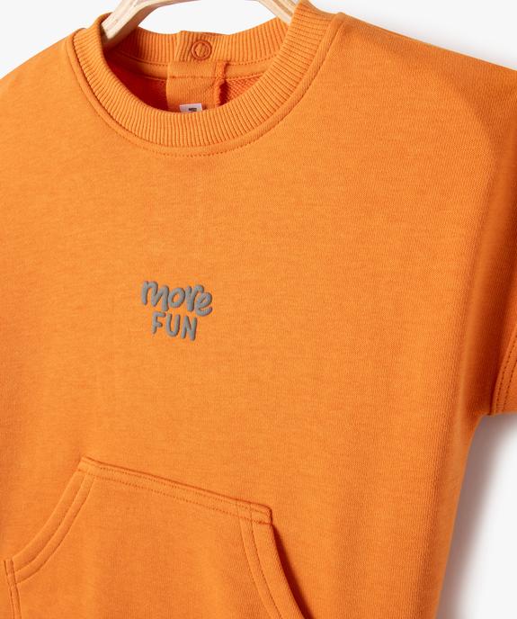 Sweat à manches courtes avec inscription bébé garçon vue2 - GEMO 4G BEBE - GEMO