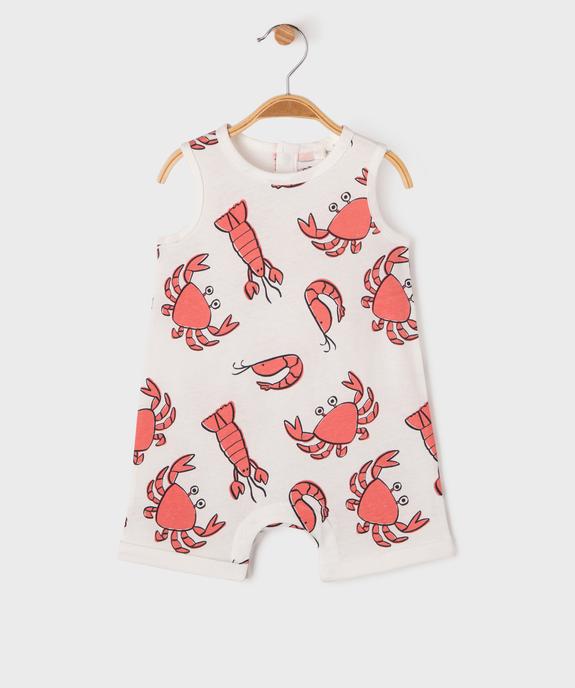 Combishort avec motifs crustacés bébé garçon vue2 - GEMO 4G BEBE - GEMO