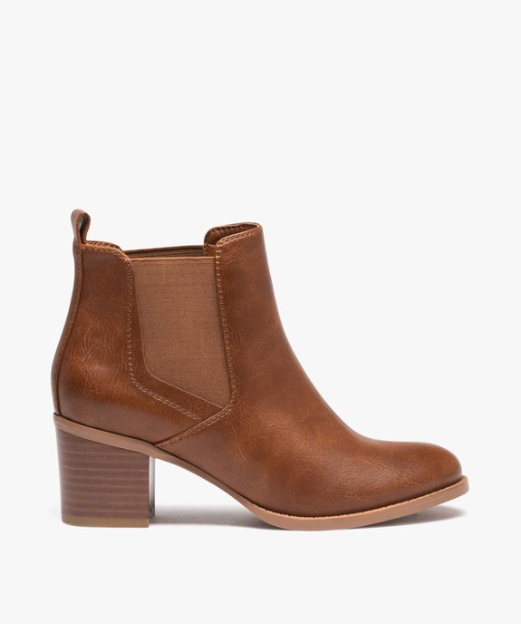 Boots femme unies à talon moyen style Chelsea vue2 - VALENTINA BALDA - GEMO