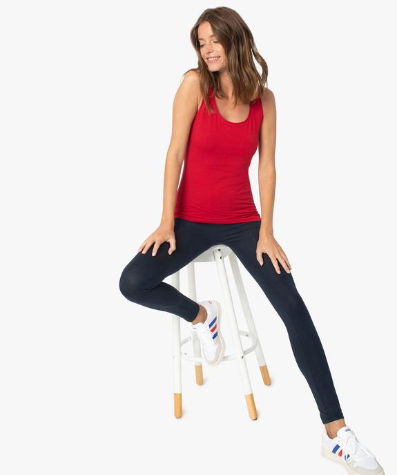 Legging uni en coton extensible femme vue1 - GEMO 4G FEMME - GEMO