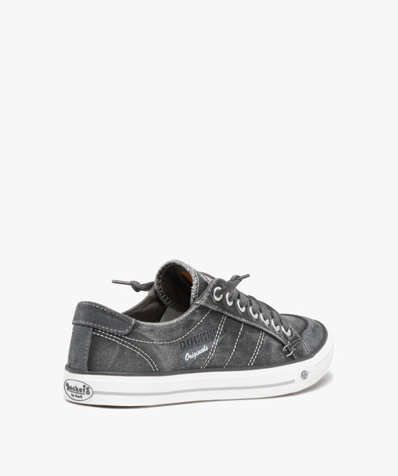 Baskets homme en toile denim unie à lacets - Dockers vue4 - DOCKERS BY GERL - GEMO