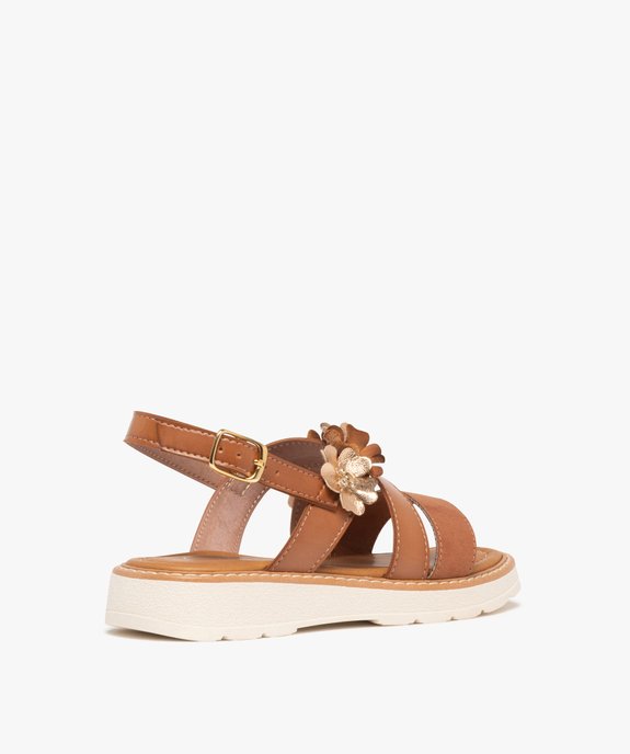 Sandales fille avec bride à fleurs fantaisie et à semelle épaisse vue4 - GEMO (ENFANT) - GEMO