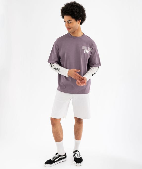 Tee-shirt manches longues effet 2 en 1 homme vue4 - GEMO (HOMME) - GEMO