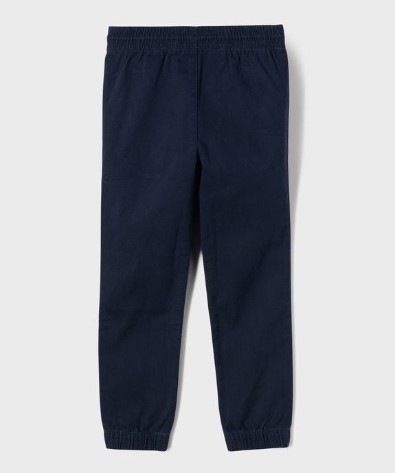 Pantalon jogger en toile de coton stretch garçon vue3 - GEMO (ENFANT) - GEMO