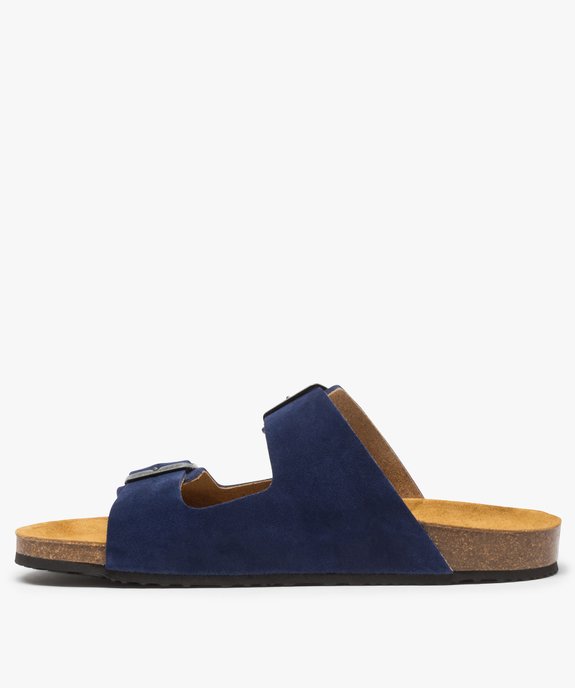 Mules homme dessus cuir larges brides à boucle vue3 - GEMO (CASUAL) - GEMO
