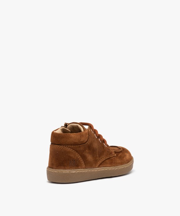Chaussures en cuir velours à lacets bébé garçon - NA! vue4 - NA! - GEMO