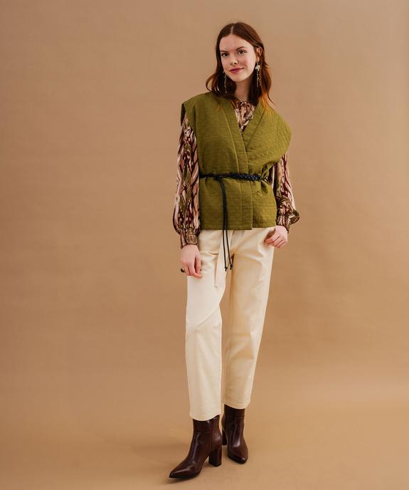 Veste kimono courte sans manches en jacquard femme vue4 - GEMO(FEMME PAP) - GEMO