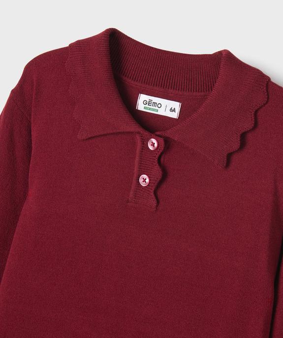 Pull fin en viscose avec col fantaisie fille vue2 - GEMO 4G FILLE - GEMO