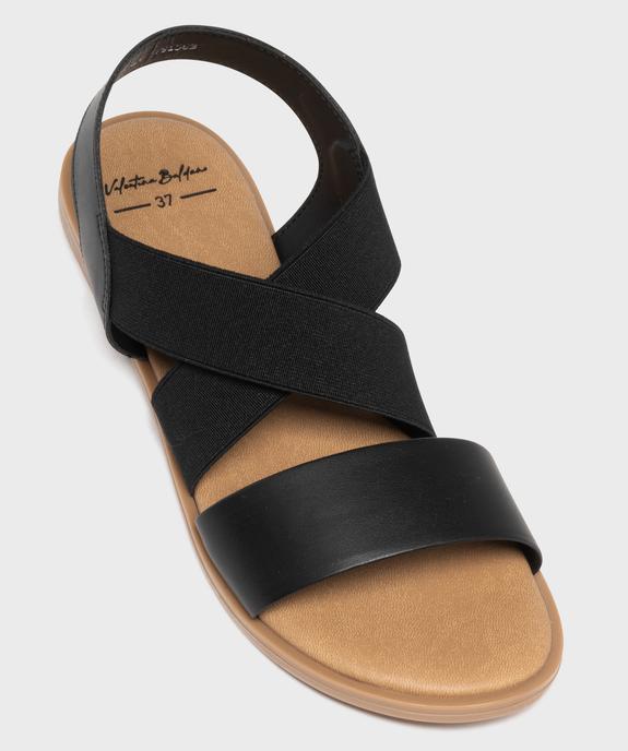 Sandales femme à talon plat et brides élastiques unies  vue11 - VALENTINA BALDA - GEMO