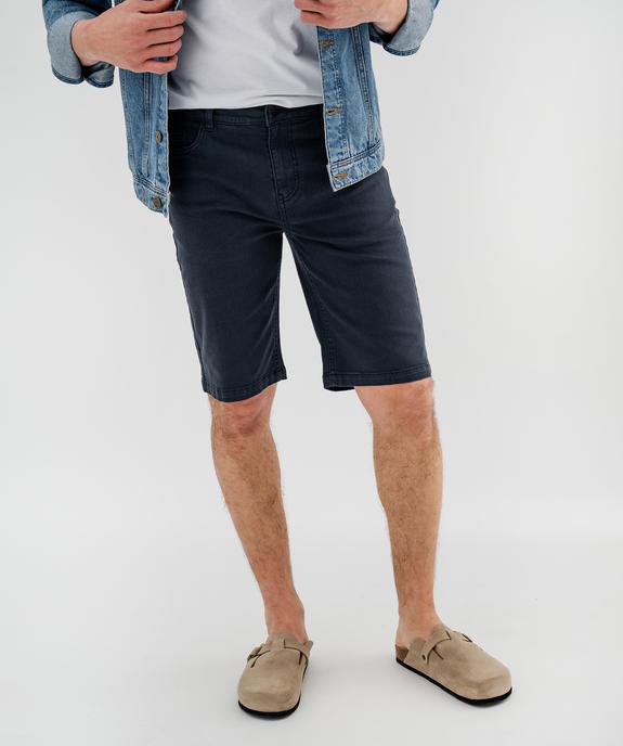 Bermuda staight en coton stretch homme vue1 - GEMO 4G HOMME - GEMO