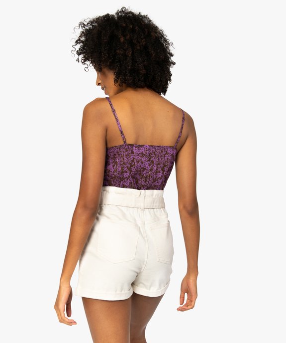 Blouse femme à fines bretelles et motif floral vue3 - GEMO(FEMME PAP) - GEMO