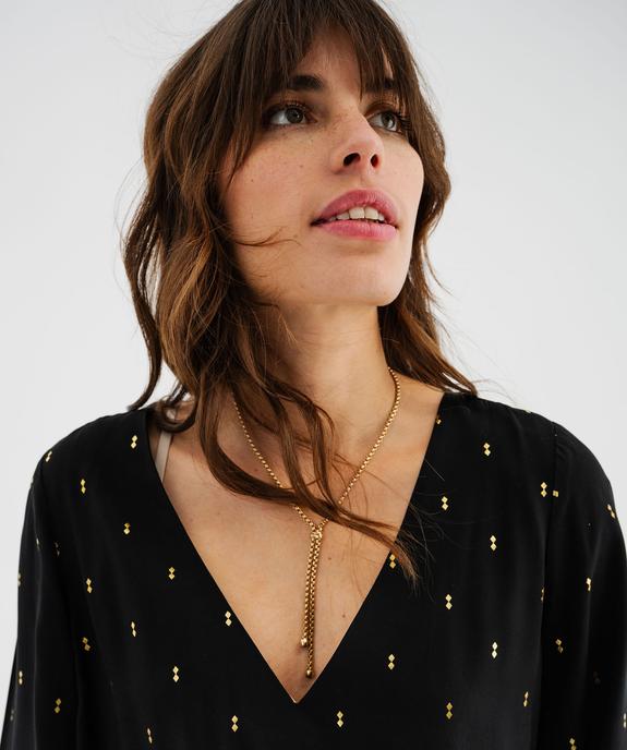 Blouse fluide à col V et motifs pailletés femme vue2 - GEMO(FEMME PAP) - GEMO