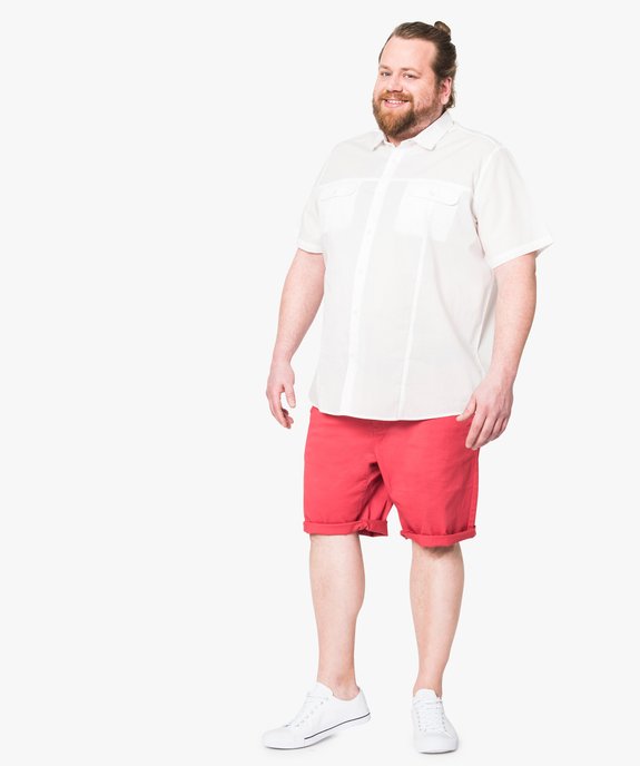 Chemise manches courtes à fines rayures vue5 - GEMO (G TAILLE) - GEMO