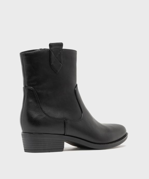 Boots santiags unies à zip femme - Follow Me vue4 - FOLLOW ME - GEMO