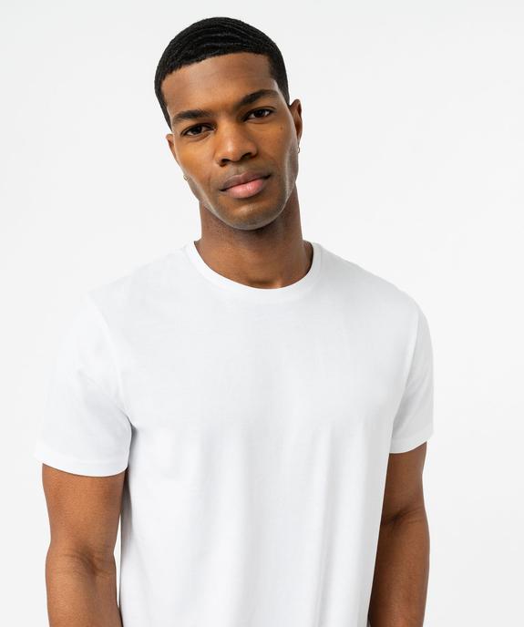 Tee-shirt manches courtes uni en coton coupe droite homme vue5 - GEMO 4G HOMME - GEMO