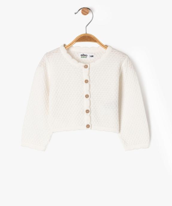 Brassière courte en maille fantaisie bébé fille vue1 - GEMO 4G BEBE - GEMO