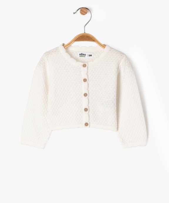 Brassière courte en maille fantaisie bébé fille vue1 - GEMO 4G BEBE - GEMO