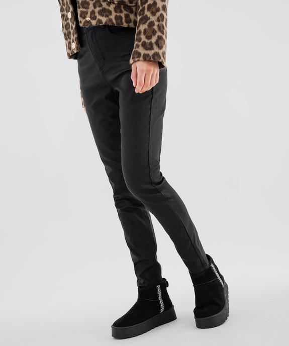 Pantalon skinny enduit push-up taille haute femme vue5 - GEMO 4G FEMME - GEMO