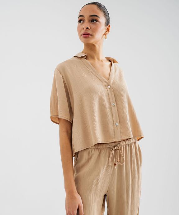 Chemise manches courtes courte coupe ample femme vue1 - GEMO 4G FEMME - GEMO