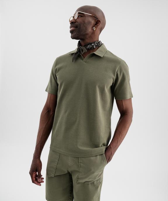Polo manches courtes en maille nid d’abeille homme vue2 - GEMO 4G HOMME - GEMO