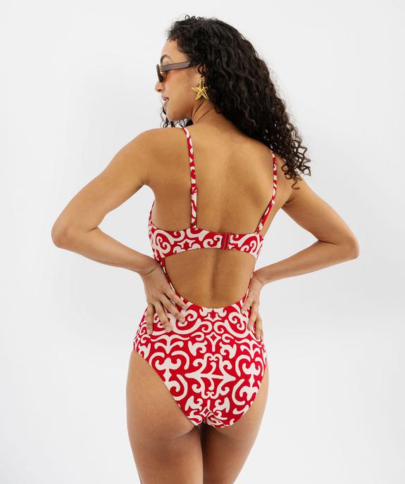 Maillot de bain une pièce imprimé avec armatures femme vue5 - GEMO (PLAGE) - GEMO