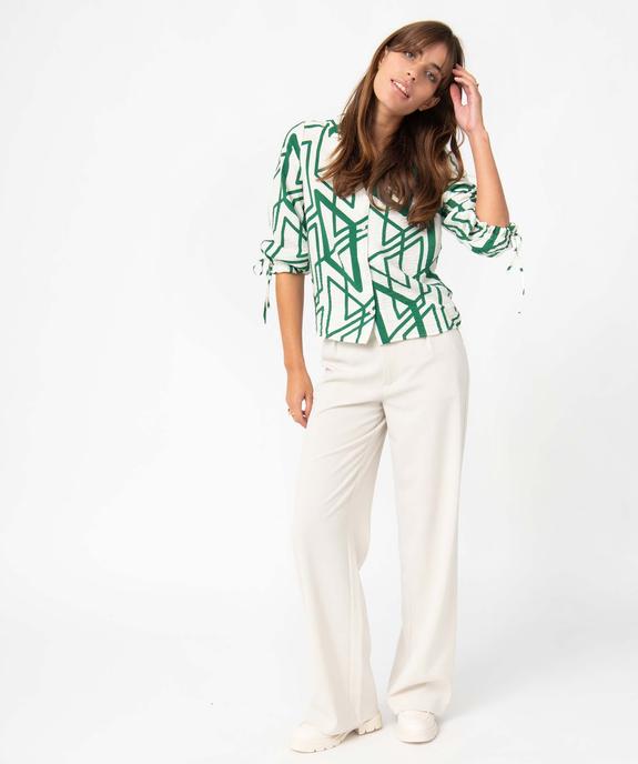 Chemise femme en matière texturée et imprimée avec manches 3/4 fantaisie vue5 - GEMO(FEMME PAP) - GEMO