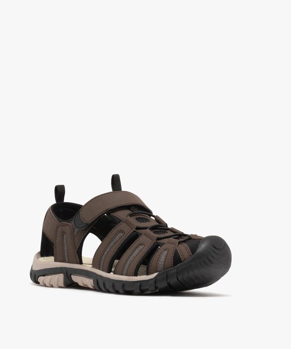 Sandales homme style randonnée à scratch et bout fermé vue2 - GEMO (CASUAL) - GEMO