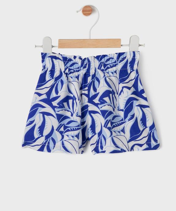 Short ample en viscose à motif feuillage bébé fille vue1 - GEMO 4G BEBE - GEMO