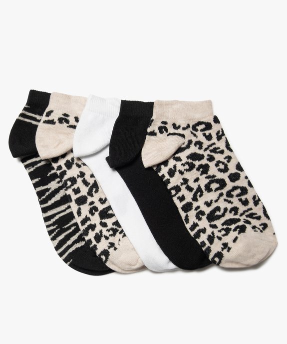 Chaussettes femme ultra courtes avec motifs tachetés (lot de 5) vue1 - GEMO 4G FEMME - GEMO