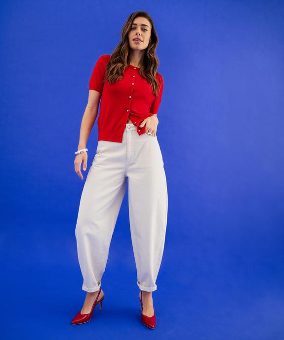 Gilet à manches courtes en maille fine et souple femme vue4 - GEMO 4G FEMME - GEMO