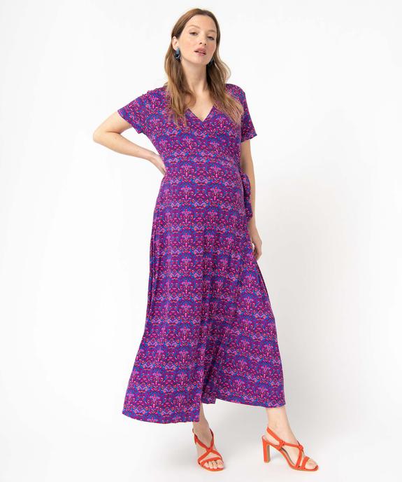 Robe de grossesse imprimée forme portefeuille vue1 - GEMO (MATER) - GEMO