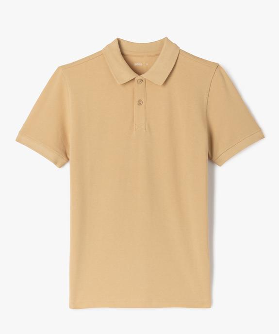 Polo à manches courtes uni en maille piquée garçon vue4 - GEMO (JUNIOR) - GEMO