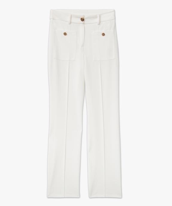 Pantalon en maille coupe droite avec fausses poches plaquées femme vue4 - GEMO(FEMME PAP) - GEMO