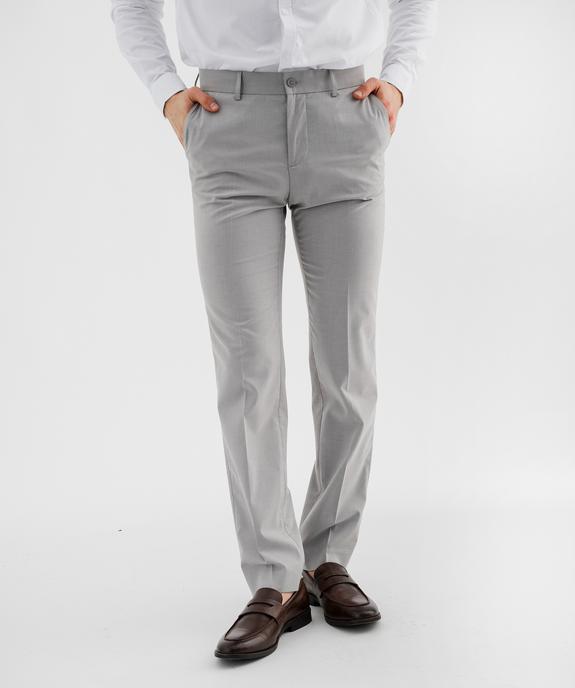 Pantalon de costume coupe slim en toile extensible homme vue1 - GEMO 4G HOMME - GEMO