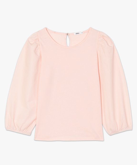 Tee-shirt femme à manches 3/4 bouffantes vue4 - GEMO(FEMME PAP) - GEMO