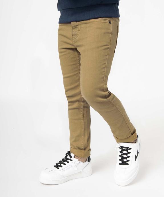 Pantalon garçon uni coupe Slim extensible  vue1 - GEMO 4G GARCON - GEMO