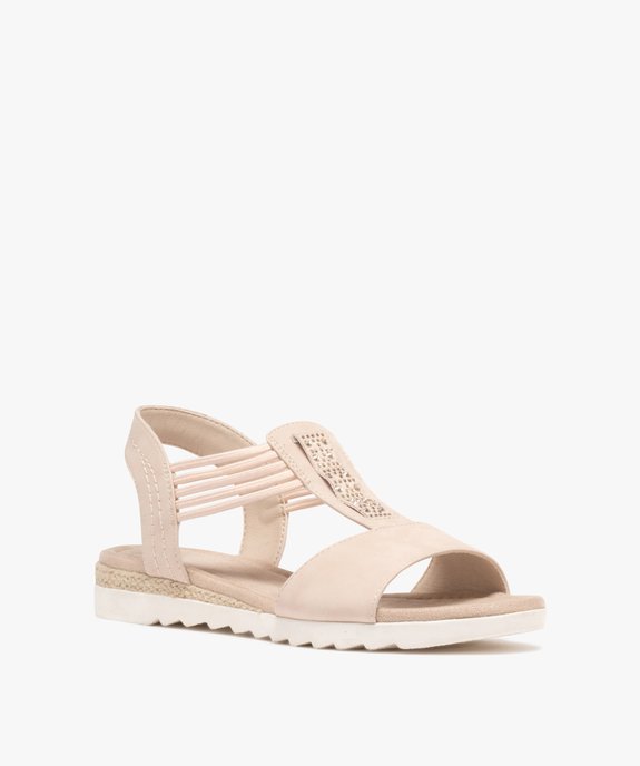 Sandales à petit talon compensé et brides élastiques femme vue2 - VALENTINA BALDA - GEMO