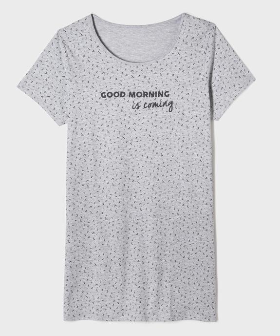 Chemise de nuit à manches courtes avec motifs femme grande taille vue1 - GEMO 4G FEMME - GEMO