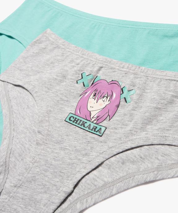 Shorties à motif manga en coton extensible fille (lot de 3) vue3 - GEMO 4G FILLE - GEMO