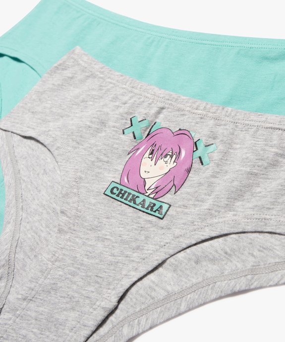 Shorties à motif manga en coton extensible fille (lot de 3) vue3 - GEMO 4G FILLE - GEMO