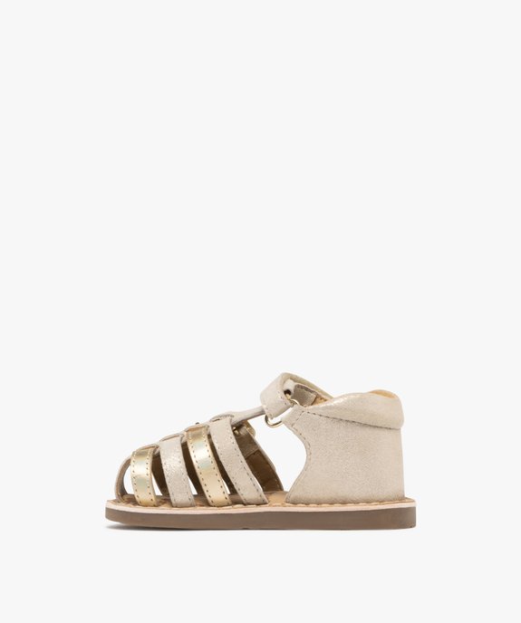Sandales en cuir métallisé à brides bébé fille - NA! vue3 - NA! GEMO FOR GOOD - GEMO