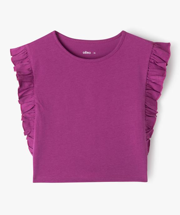 Tee-shirt avec volants sur les côtés fille vue3 - GEMO 4G FILLE - GEMO