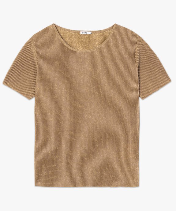 Tee-shirt femme pailleté en maille plissée vue4 - GEMO(FEMME PAP) - GEMO