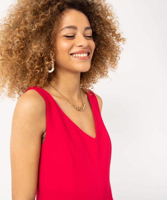 Robe femme avec col V et brides croisées dans le dos vue3 - GEMO(FEMME PAP) - GEMO